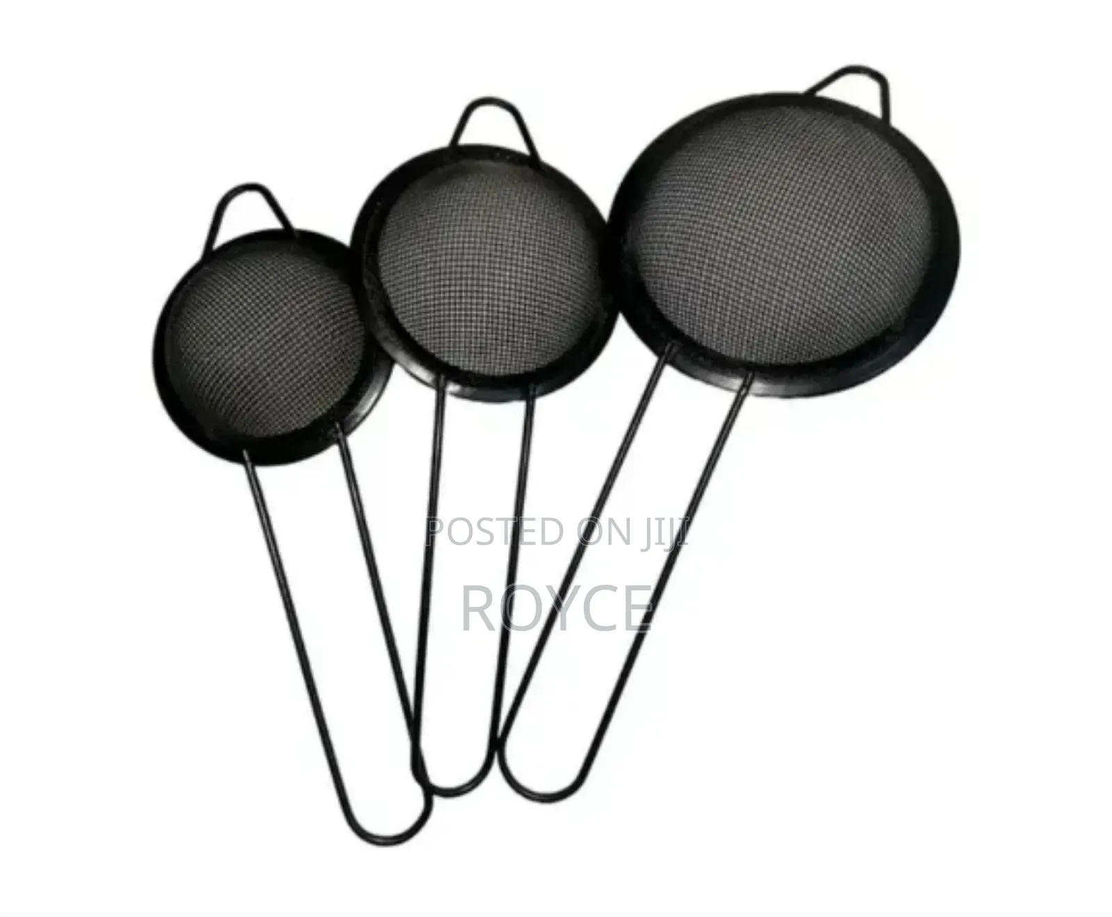 Black Stainless Steel Strainer Set-3pcs