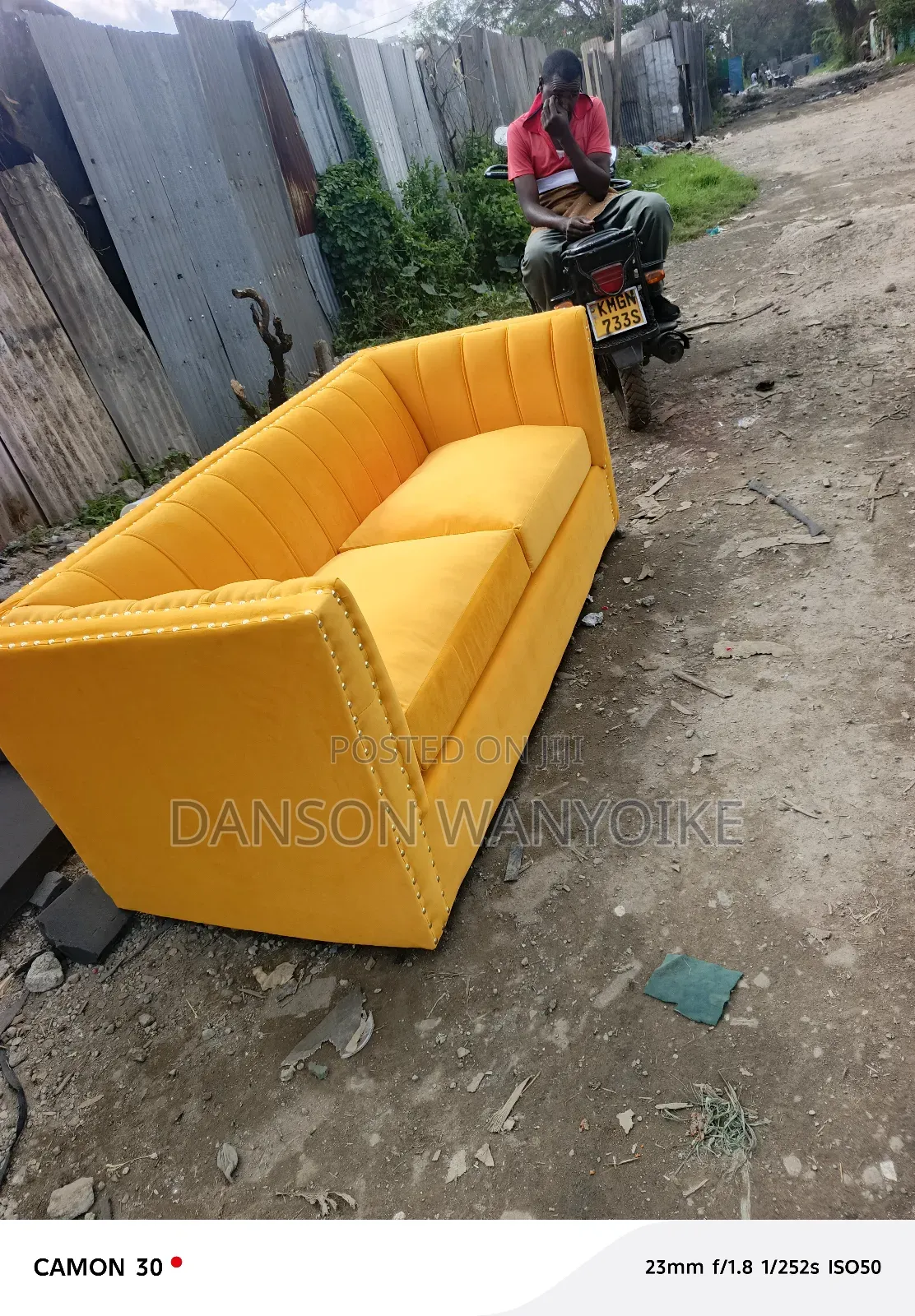 Three Seater Mustered Yellow on Sale