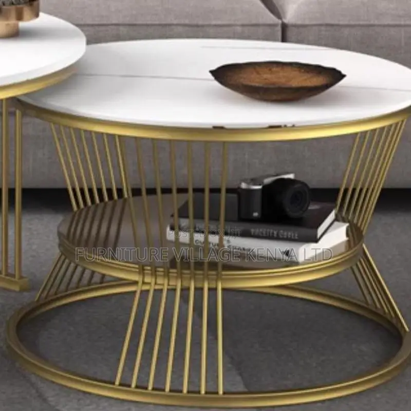Coffee Table: Modern Classy Marble Top Coffee Table-Set