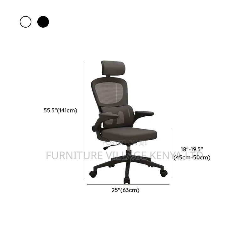 Office Chair:Upholstered Seating With Flip Modern Armrest