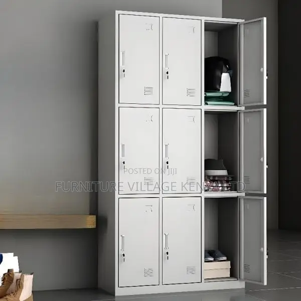 Cabinets: Nine-Door Locker Durable Iron Filling Cabinet