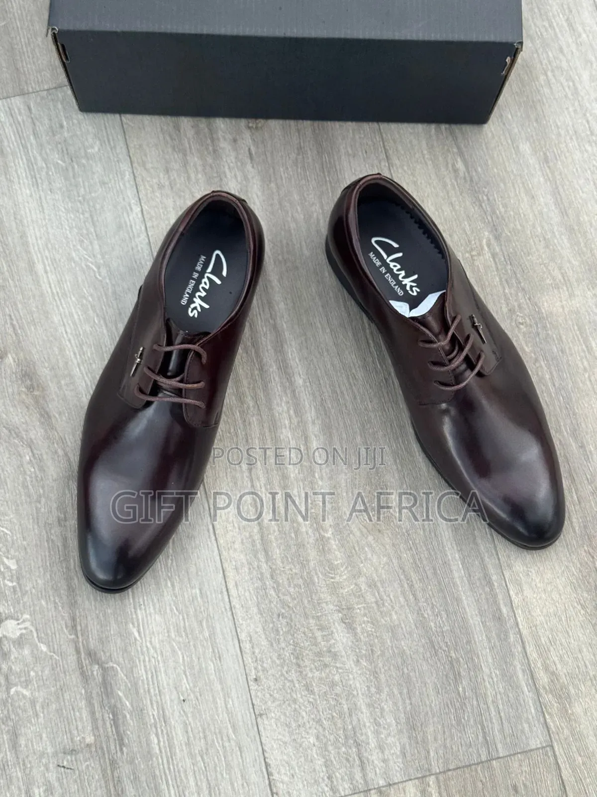 Official Leather Clarks Shoes Dark Brown in Color