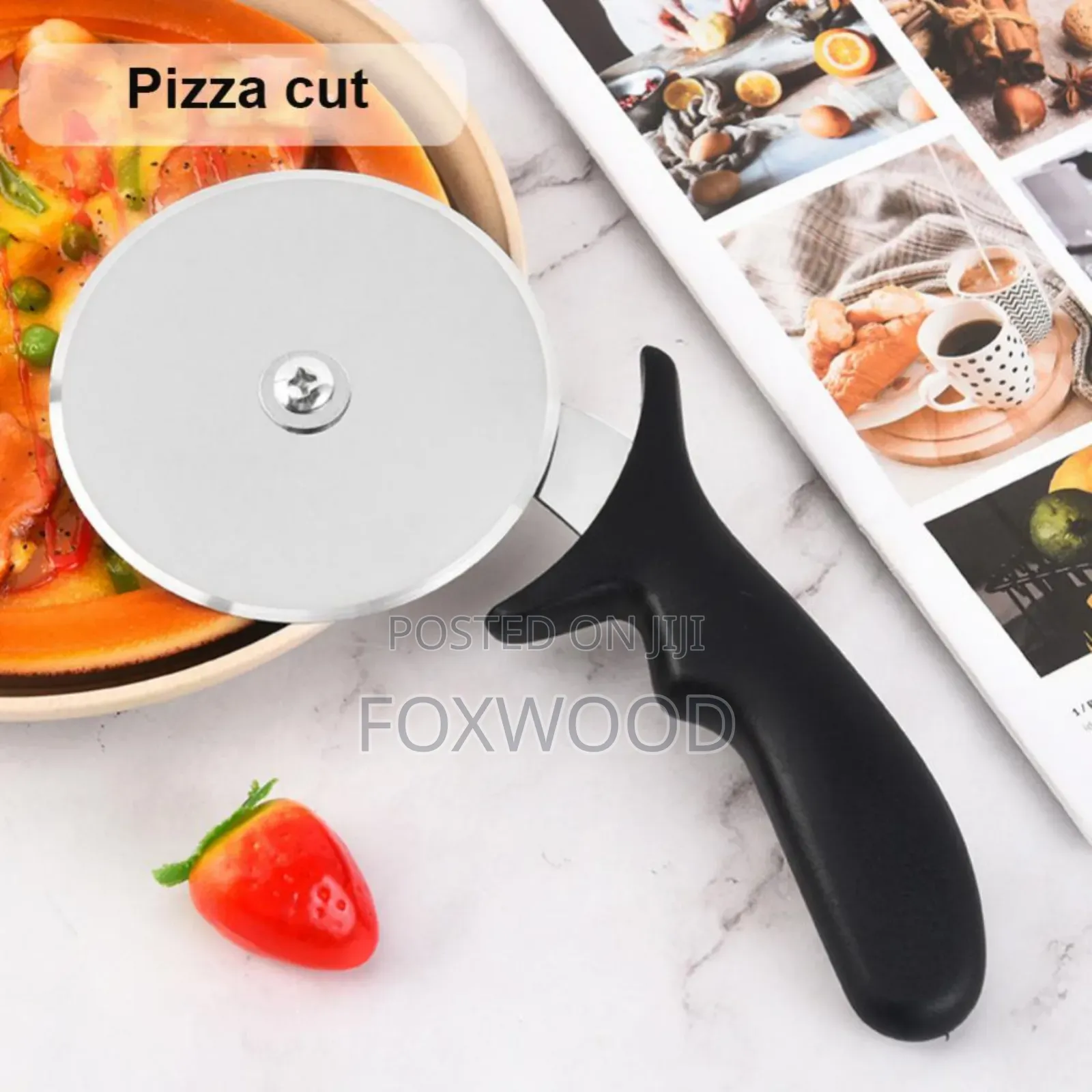 Pizza Cutter Stainless Steel/Wooden Handle
