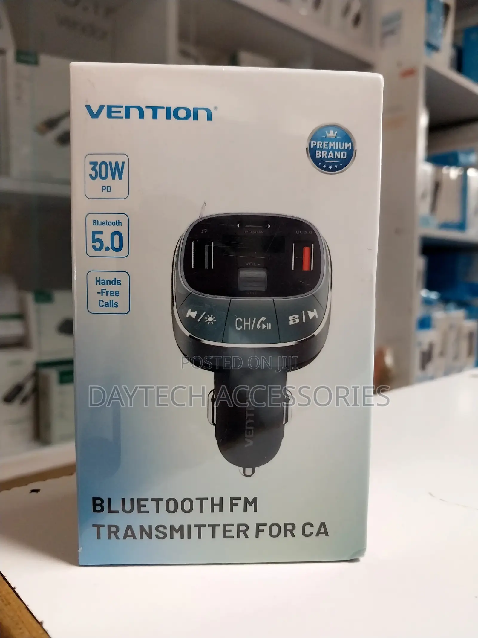 Vention 3-Port Usb Car Charger With Fm Transmitter Modulator