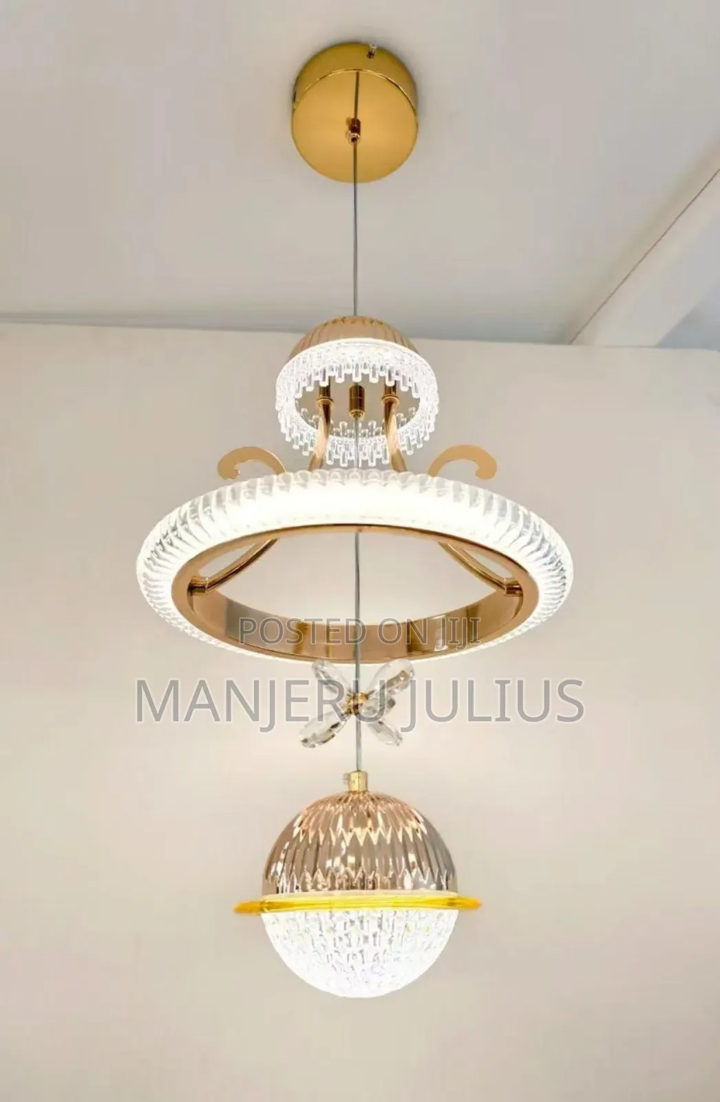 Single Led Gold Pendant Light