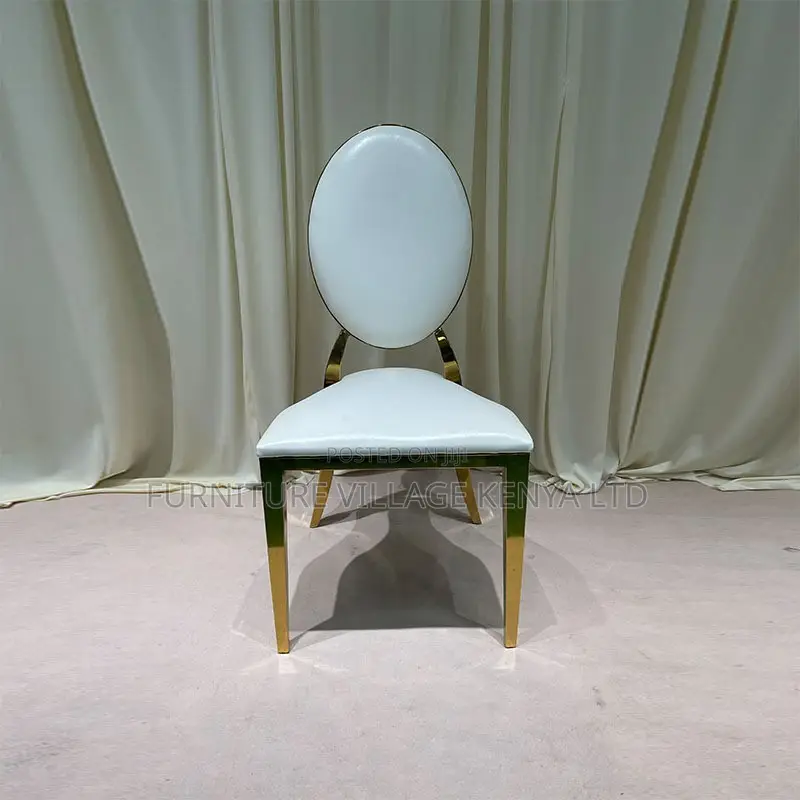 Dining Chair:Golden Stainless Steel Dining Leather Chair