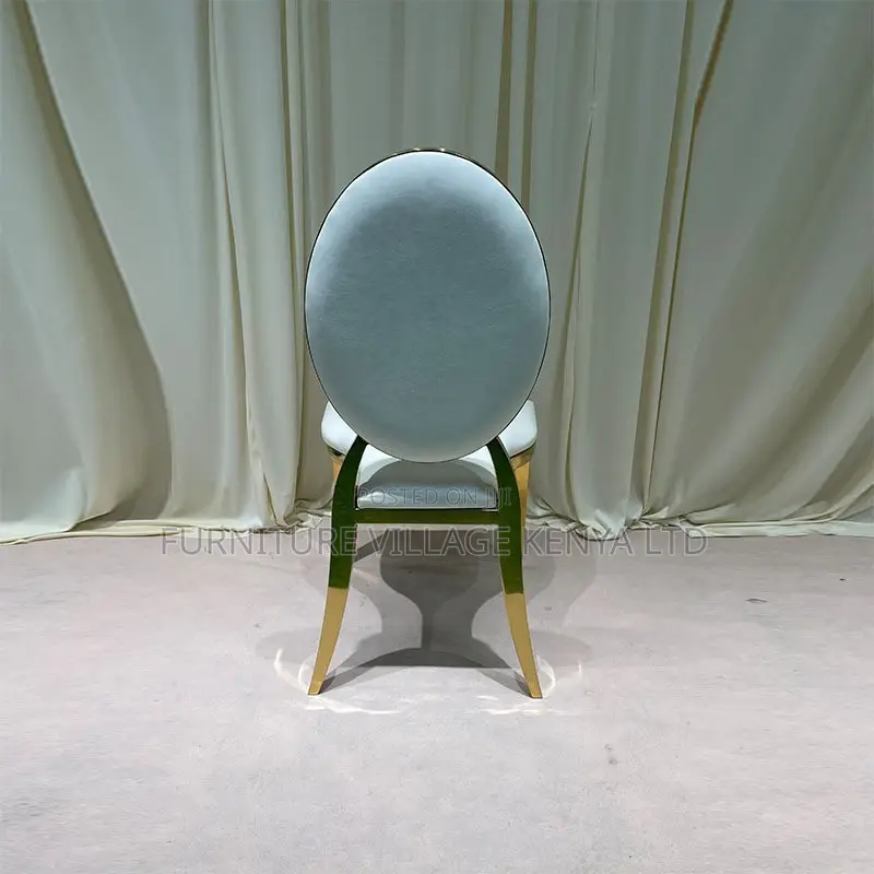 Dining Chair:Golden Stainless Steel Dining Leather Chair