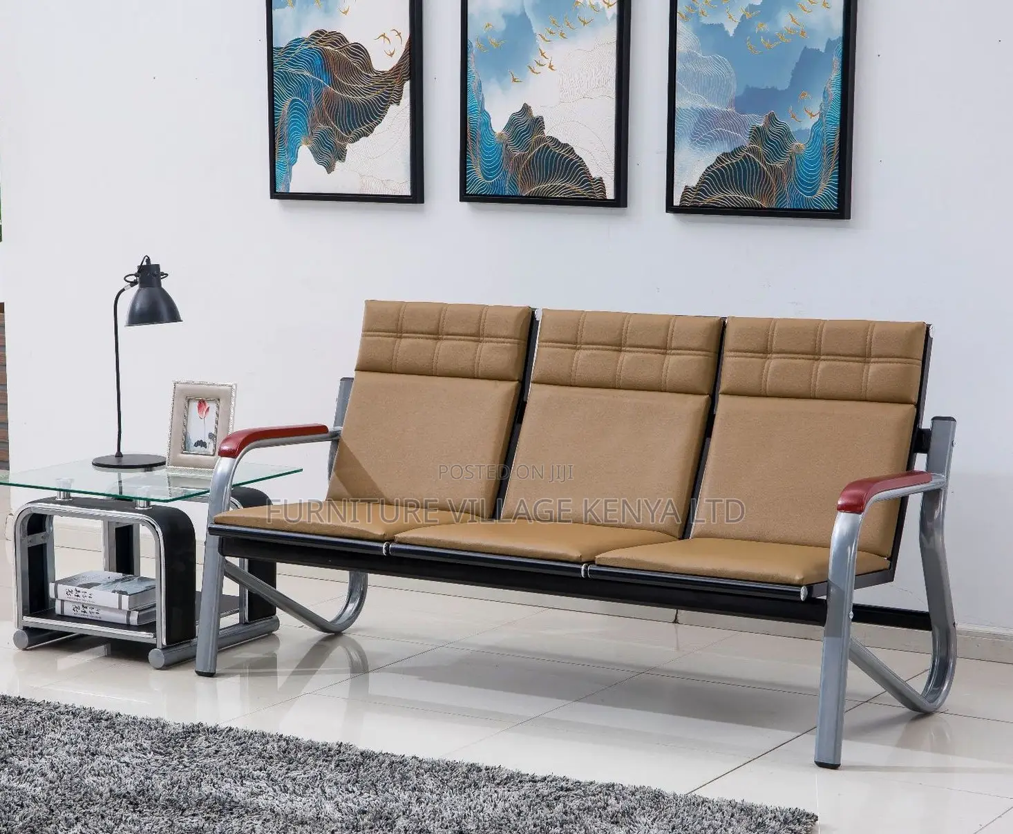 Office Sofa: 5-Seater Visitor Station Bank Public Sofa Set