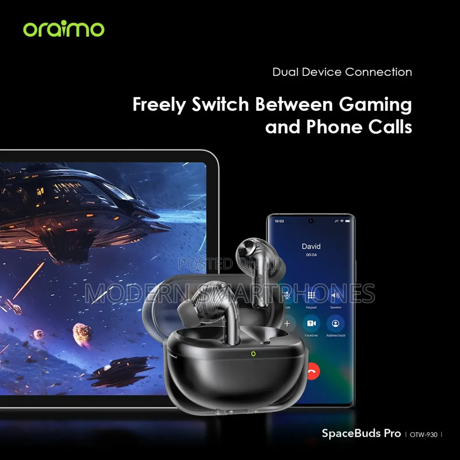 Oraimo Spacebuds Pro Hybrid Anc True Bluetooth Earbuds