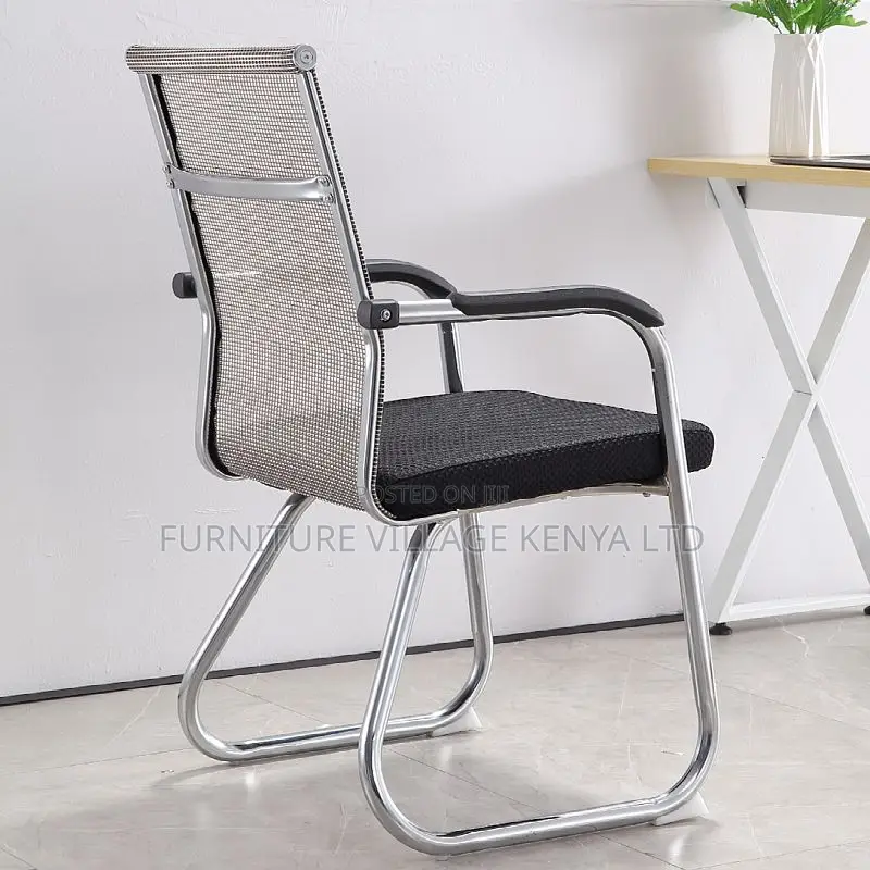 Office Chair: Ergonomic Design Mid-Mesh Guest Fixed Chair