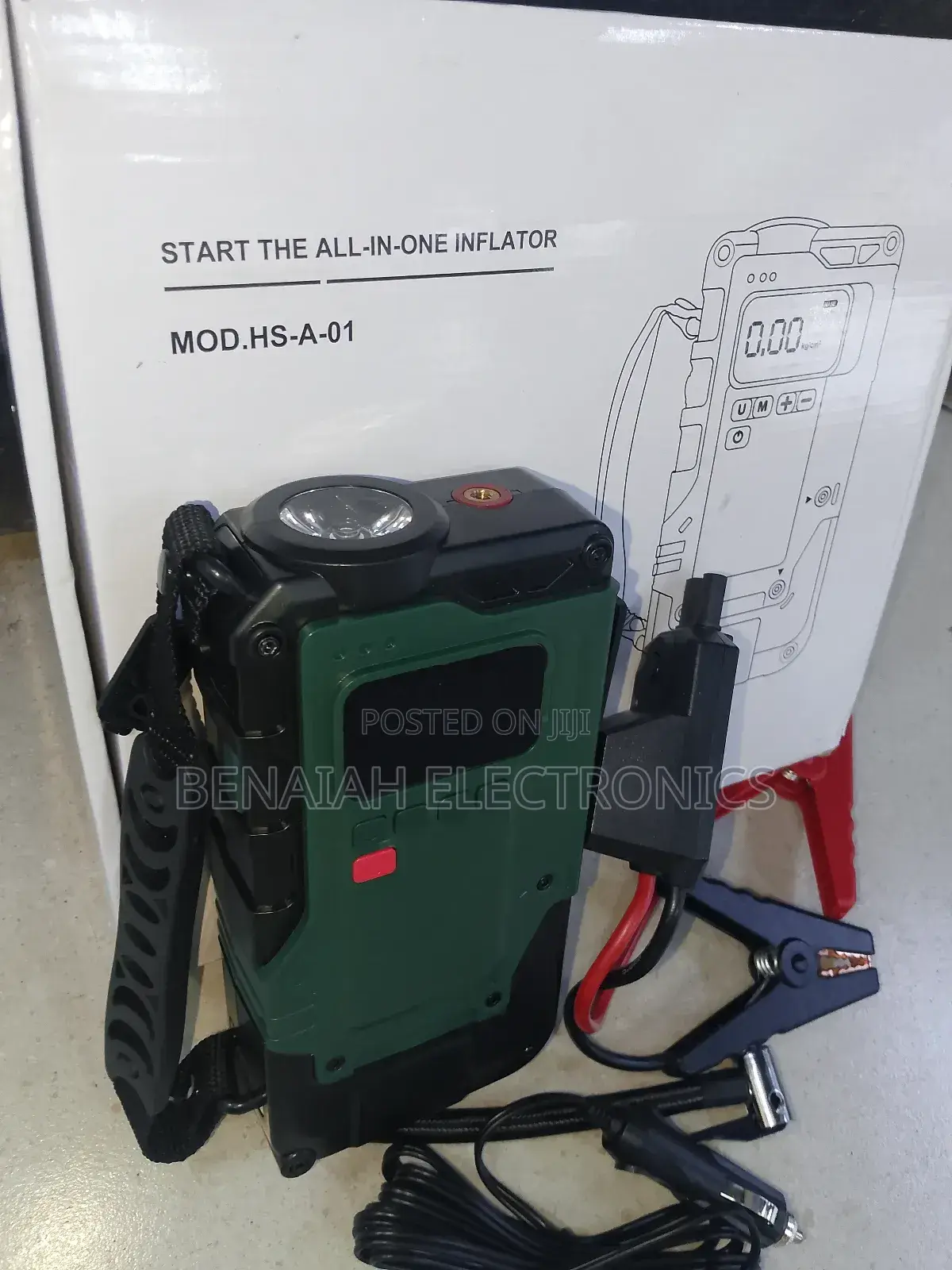 Great Car Jump Starter With Inflator Torch , Phone Charger