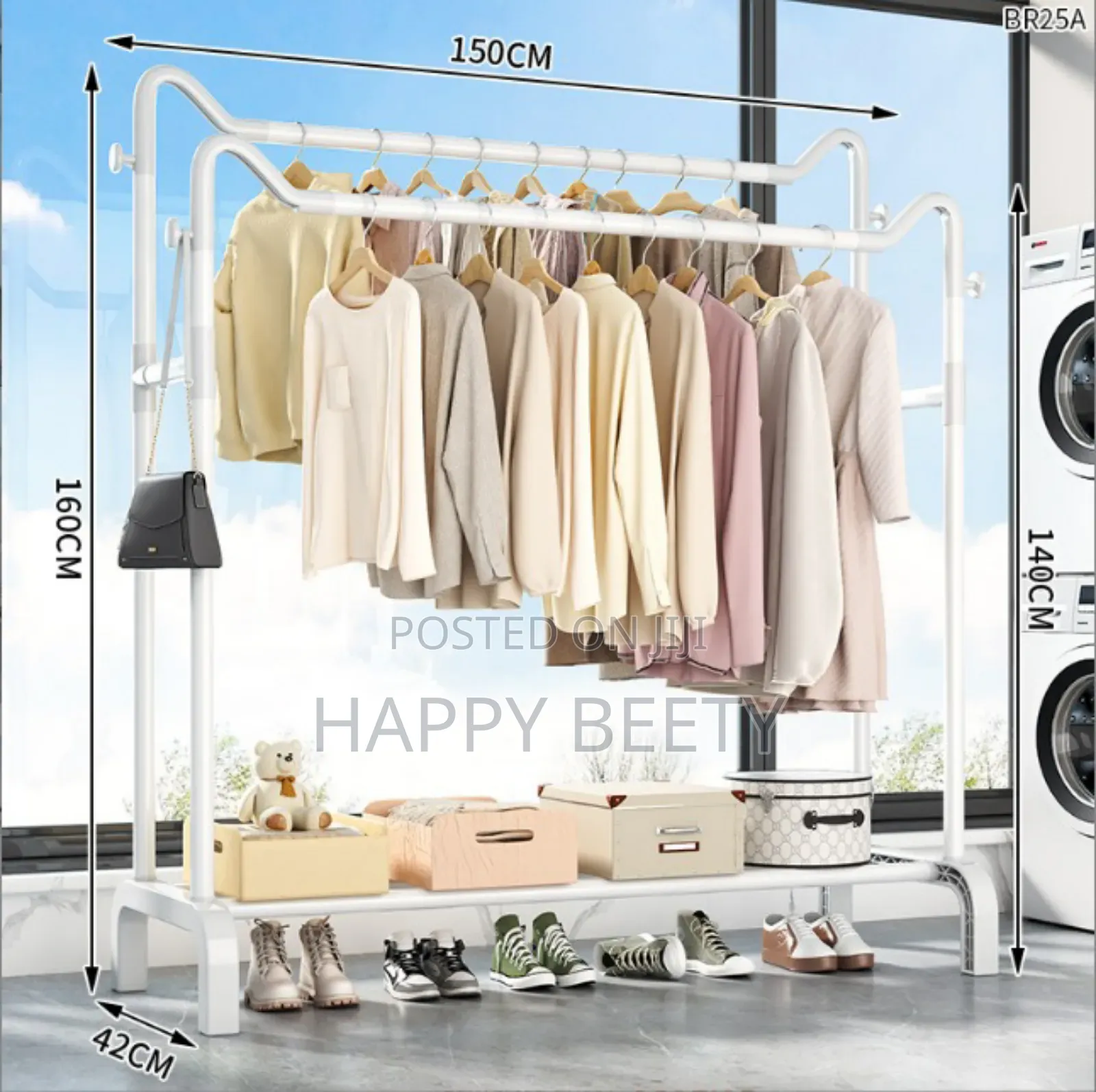 Double Pole Garment Cloth Rack