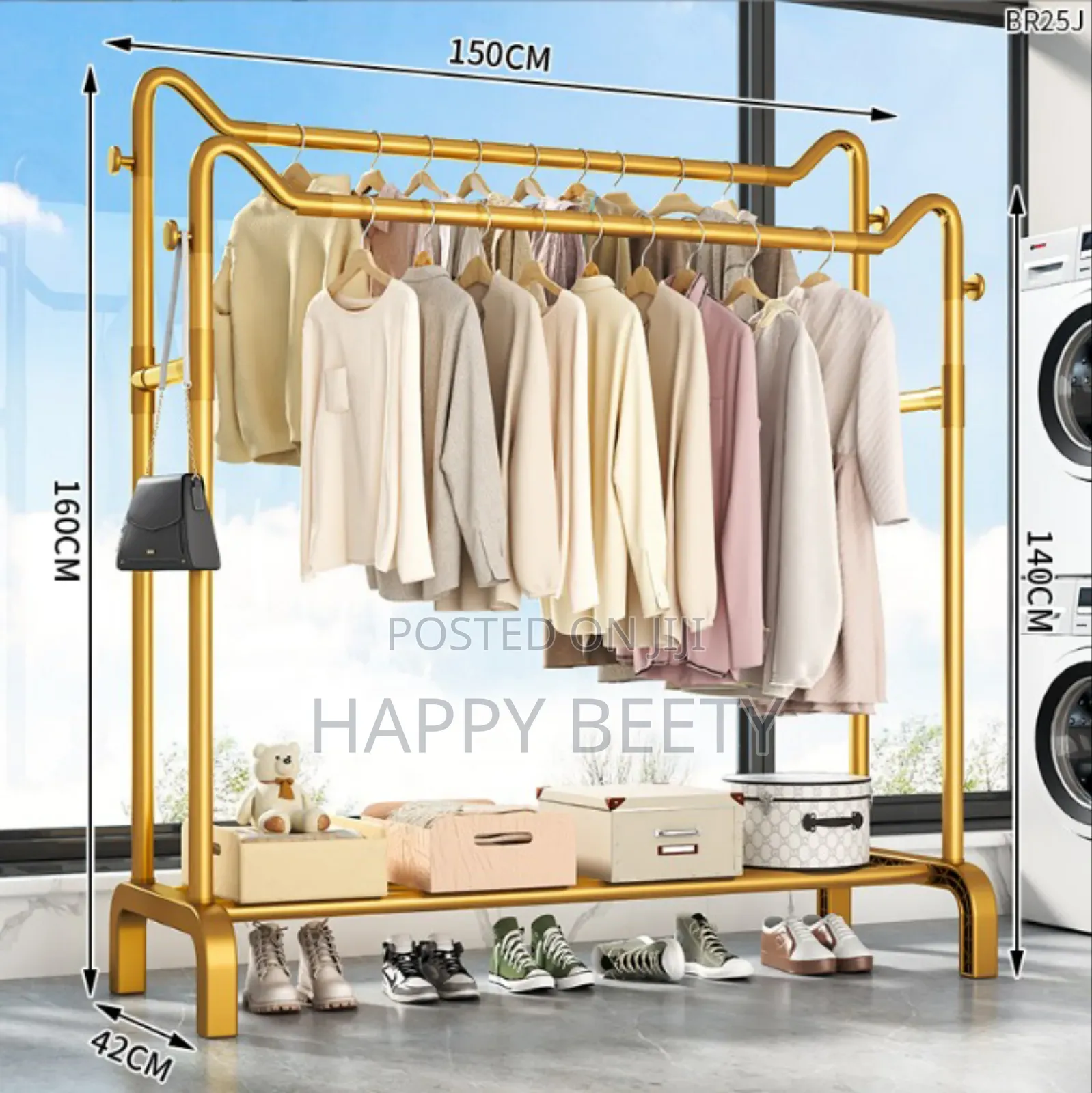 Double Pole Garment Cloth Rack