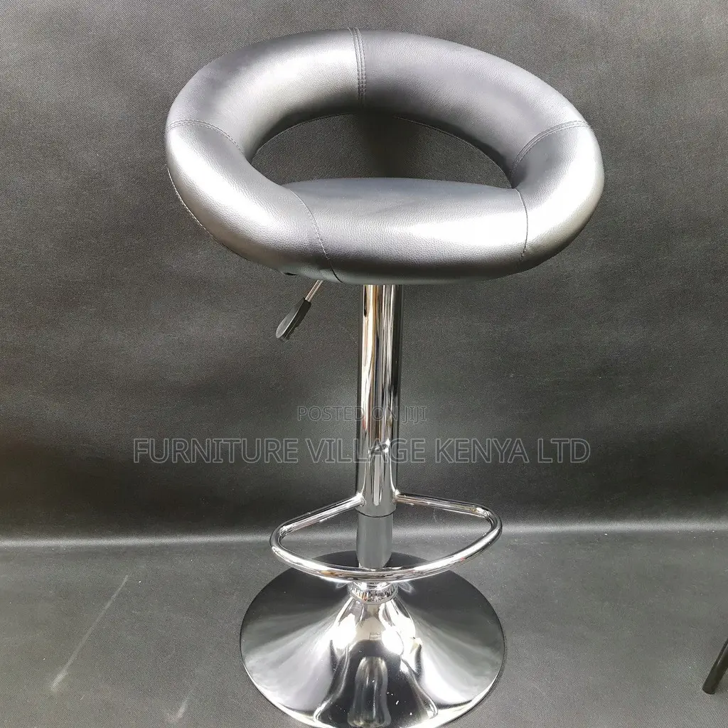 Office Stool: Adjustable Office Stool-Faux Leather Backrest