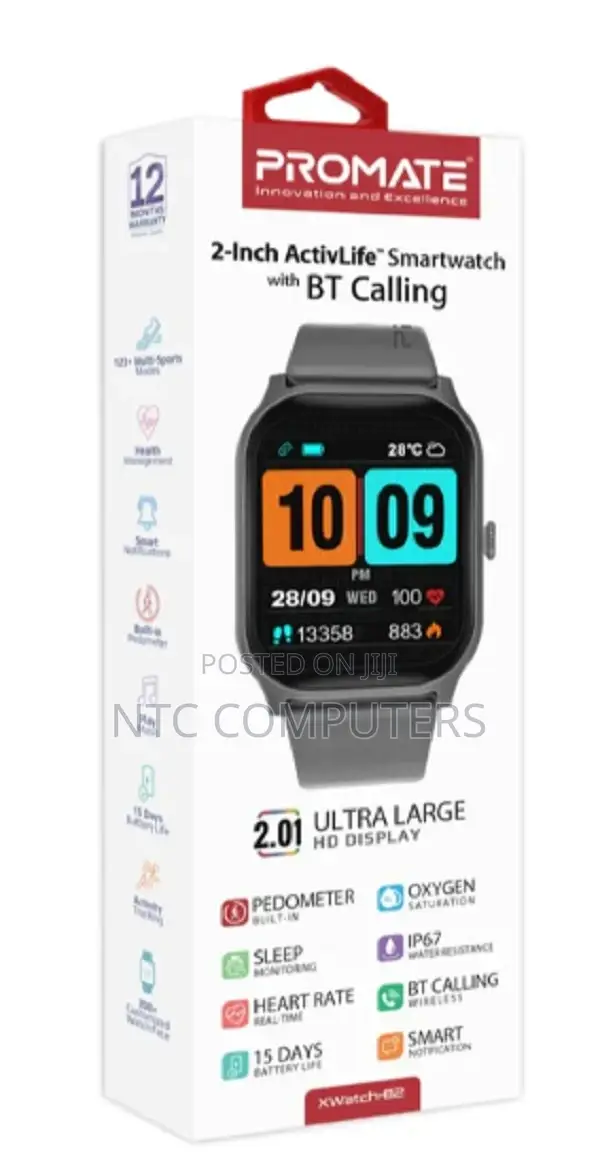 Promate 2.01" Activlife Smartwatch With Bt Calling • Ip67