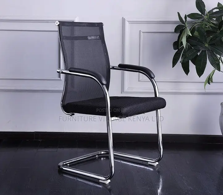 Office Chair: Fixed Boardroom Office Mid-Mesh Chair