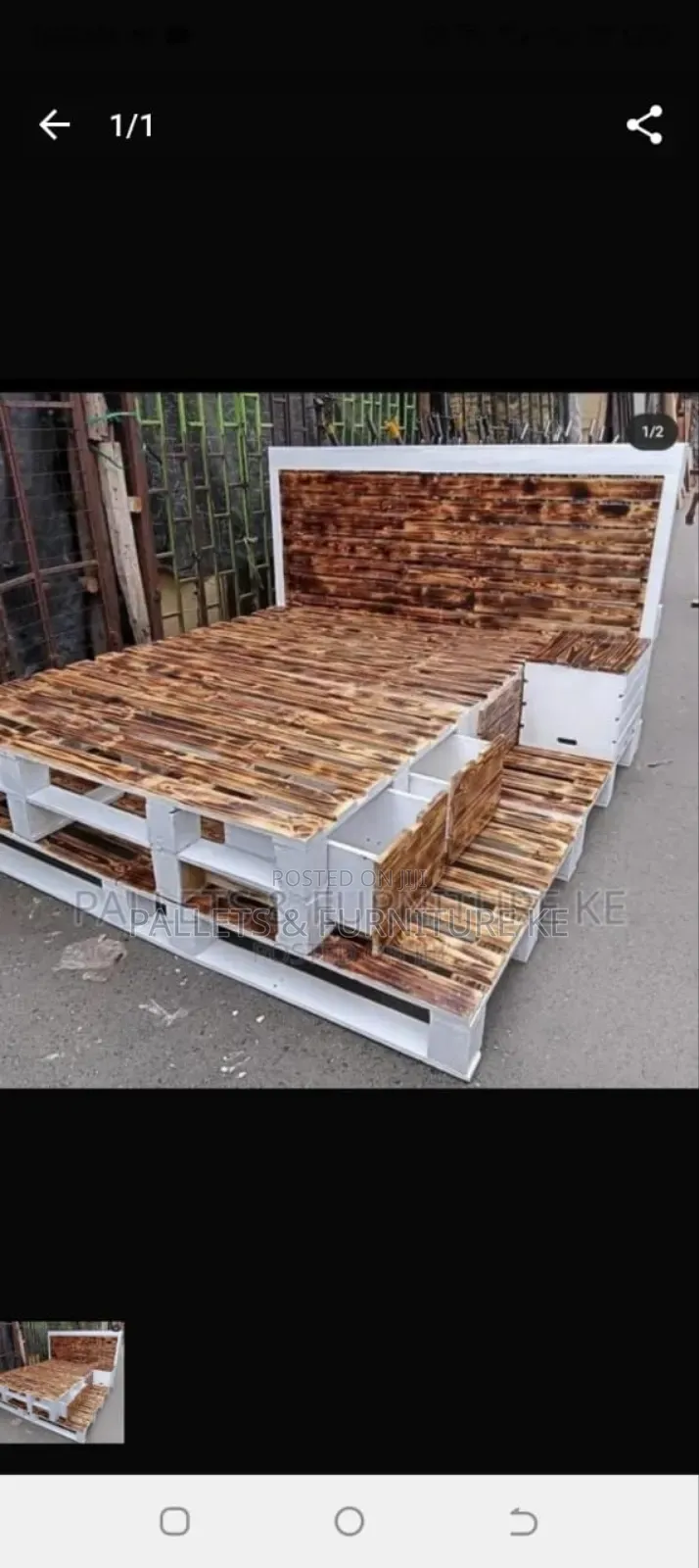 White And Smoked Pallet Bed