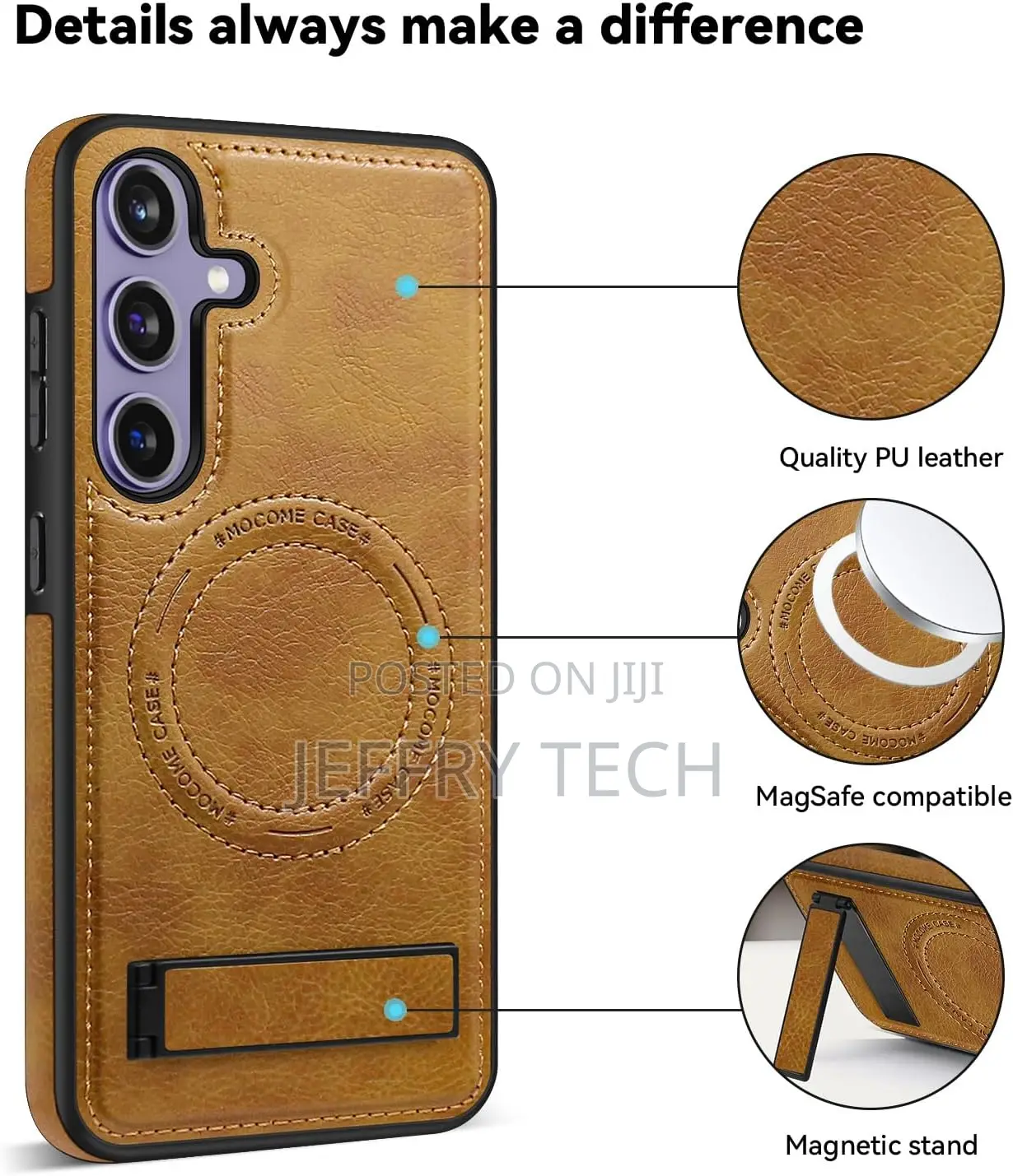 Newhalper Samsung Galaxy S24 Plus Case Leather With Magsafe