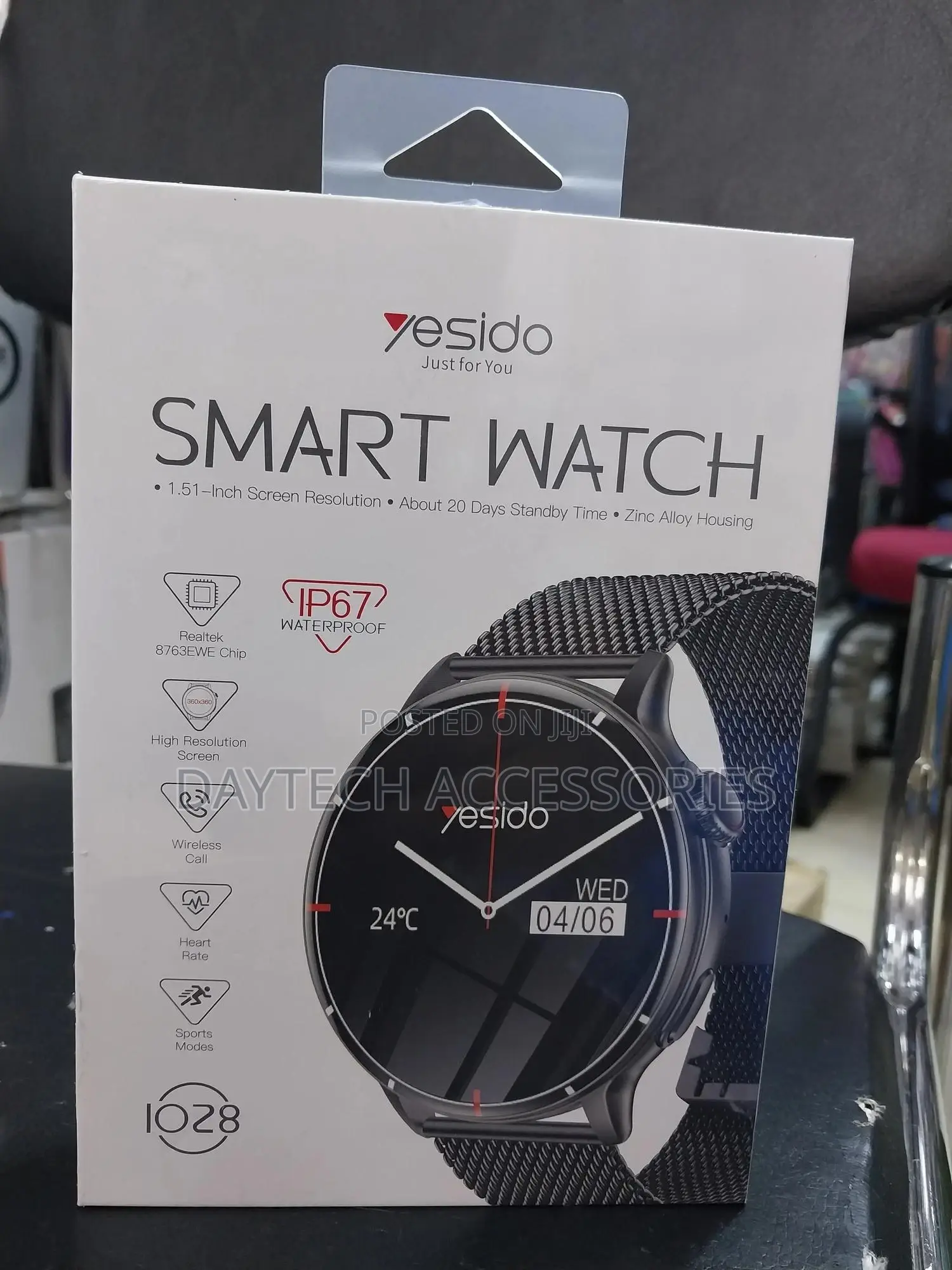 Yesido Io28 Smartwatch With Oscilloscope (Black)