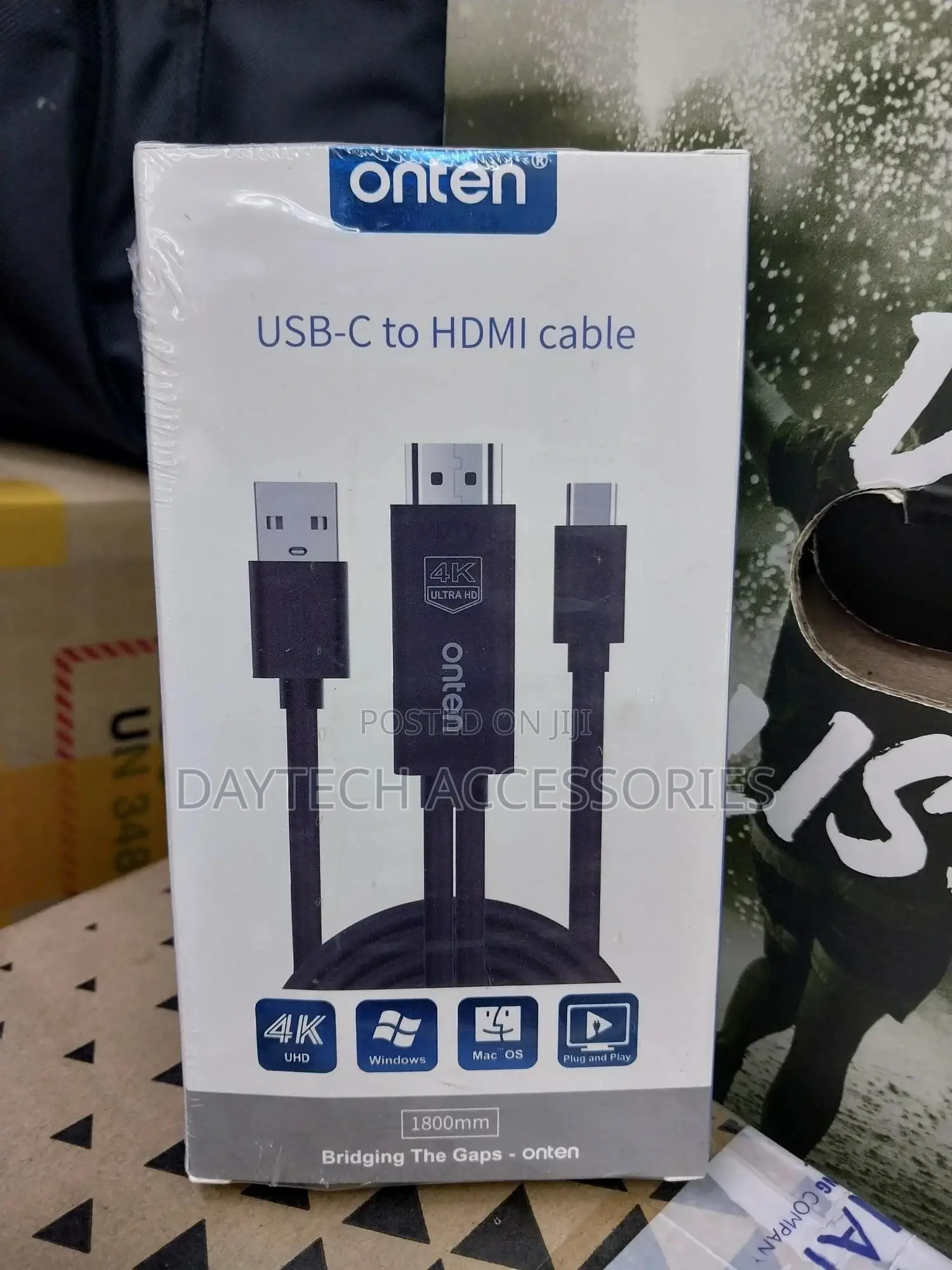 Onten Type-C Male to Hdmi Male Powered Hd Cable (1.8m)