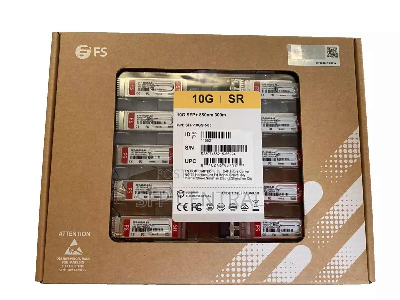Fs SFP-10g-Sr Sfp+ 850nm 300m for Cisco/Microtik/D-Link/Huawei/Tp-Link