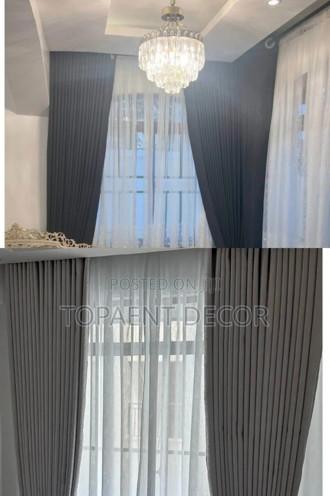 Beautiful And Tall Window Curtains And Plain White Sheers