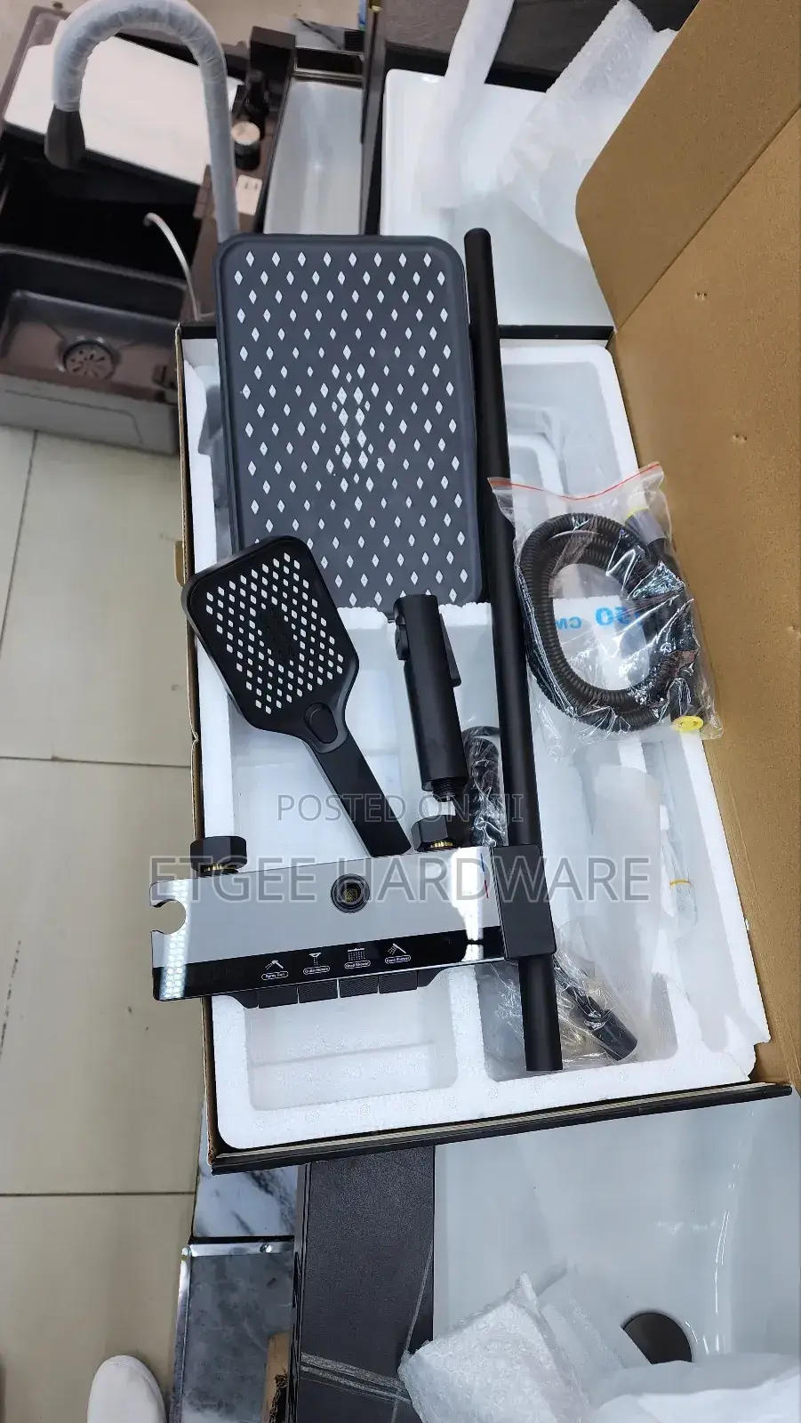 Piano Shower Mixer With Temperature Display Brimix Black