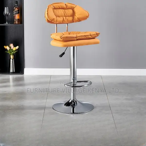 Office Stool: Metallic Rectangular Height Adjustable Stool