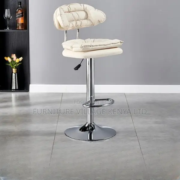 Office Stool: Metallic Rectangular Height Adjustable Stool