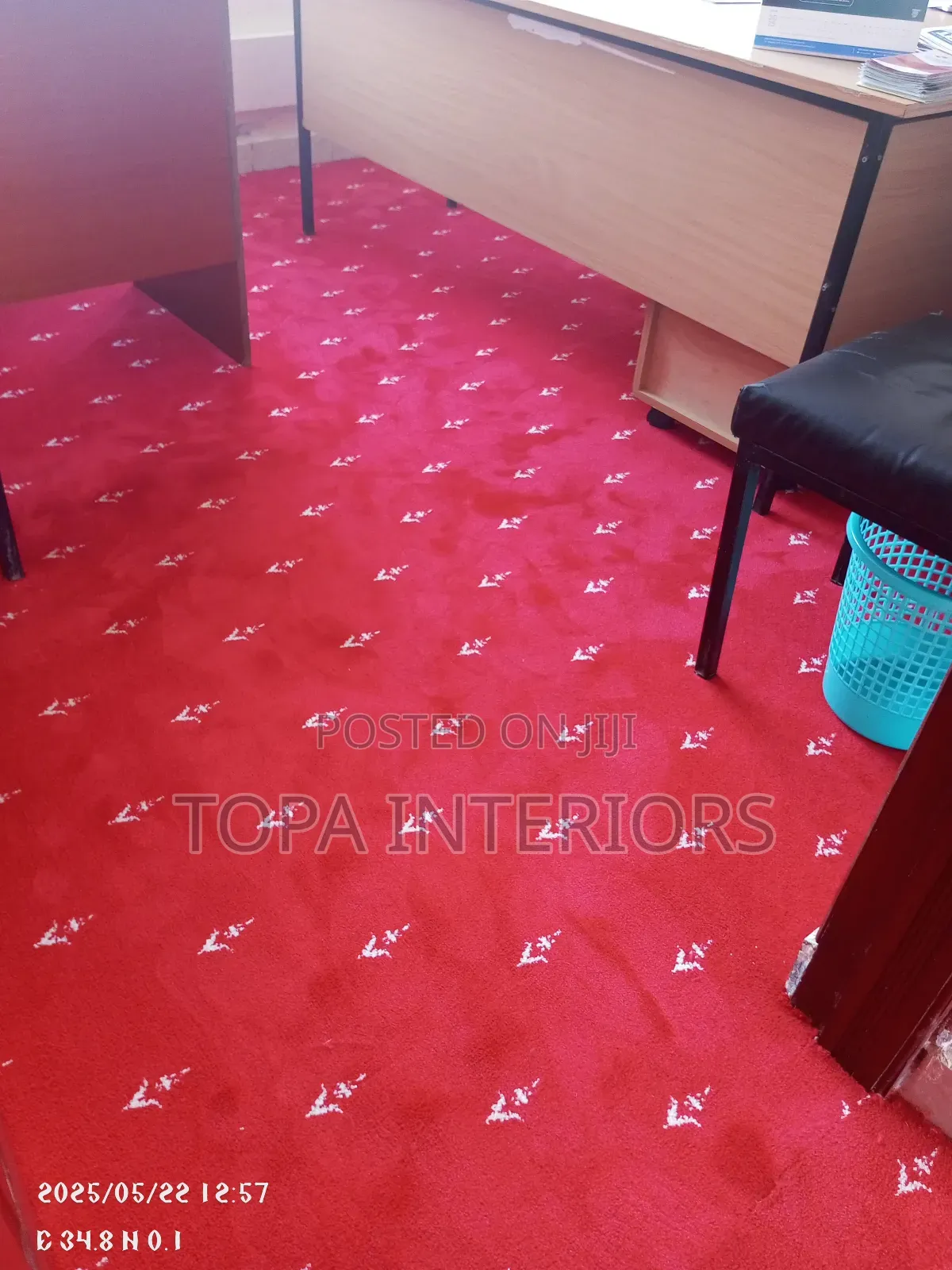 School Executive Office Flooring Wall to Wall Red Carpets