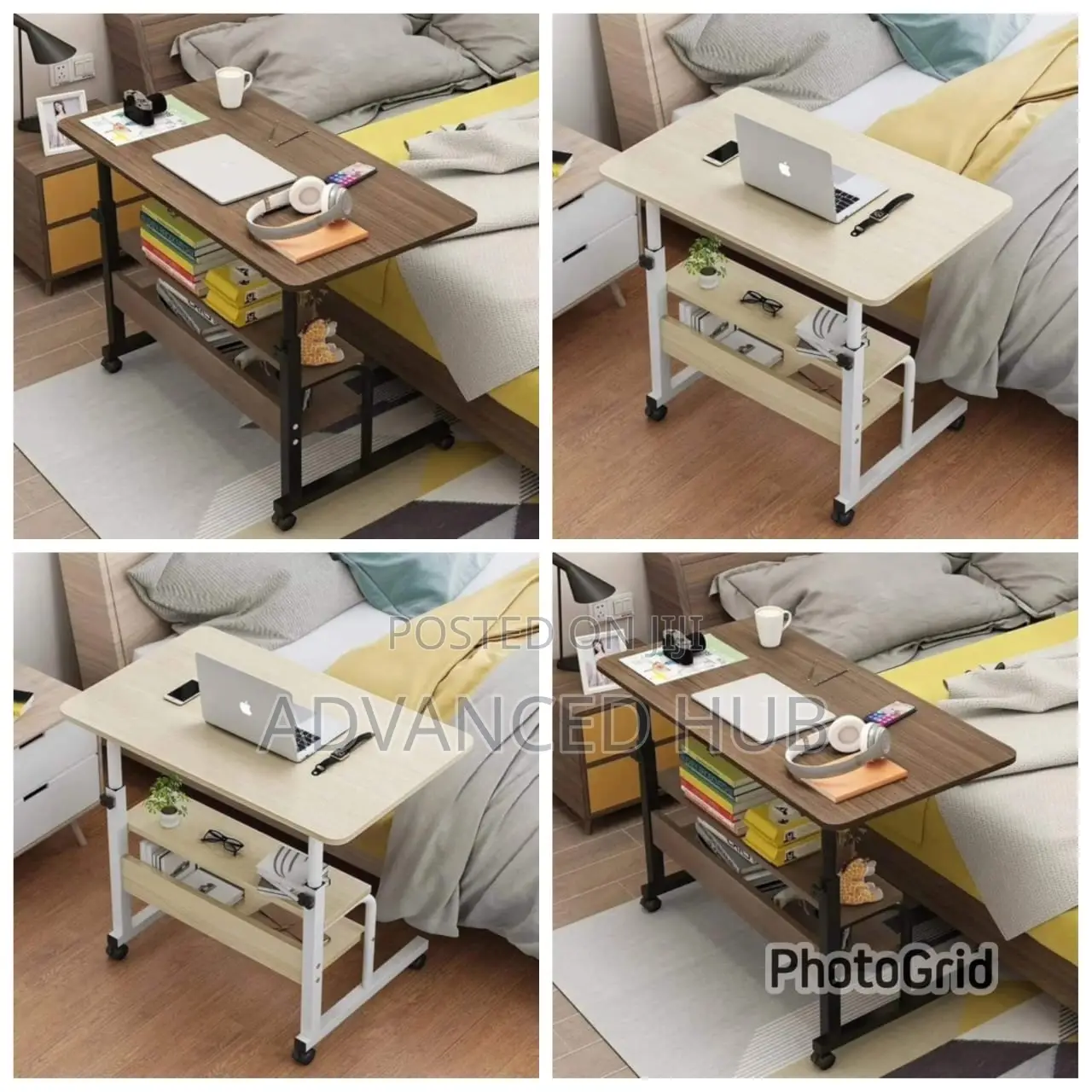 Big Size Adjustable Laptop Table/Bedside Table With Wheels