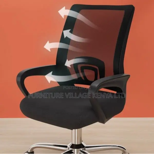 Office Chair: Clerical Seat -Upholstered With Swivel Wheels