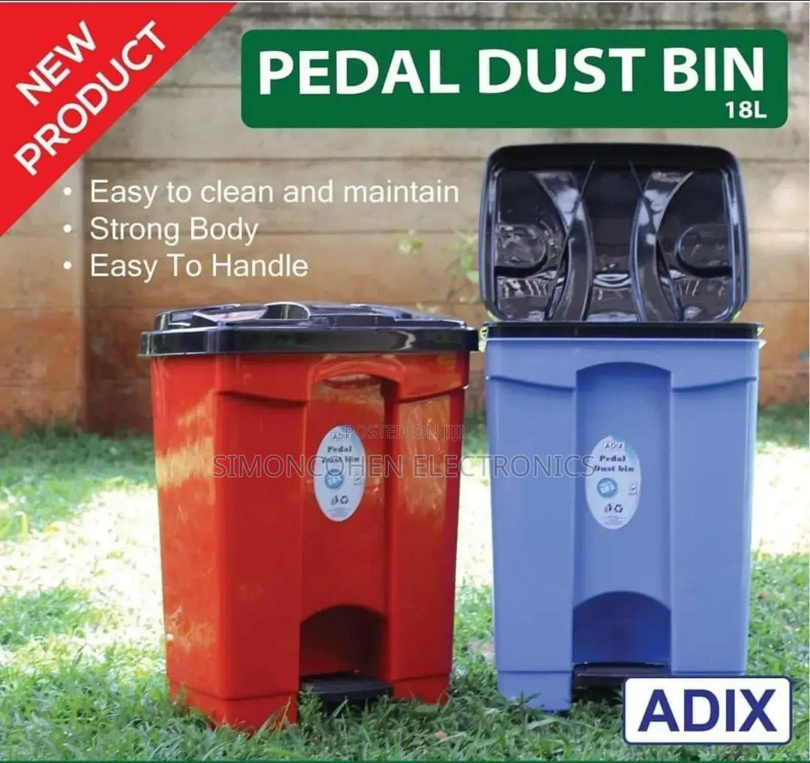Adix 18l Pedal Dustbin