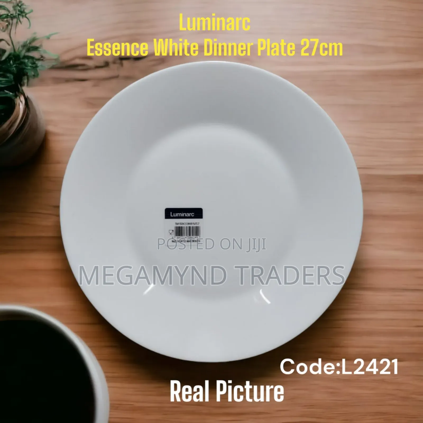 6pc Luminarc Dinner Plates, Size 27cm / Round White Plates