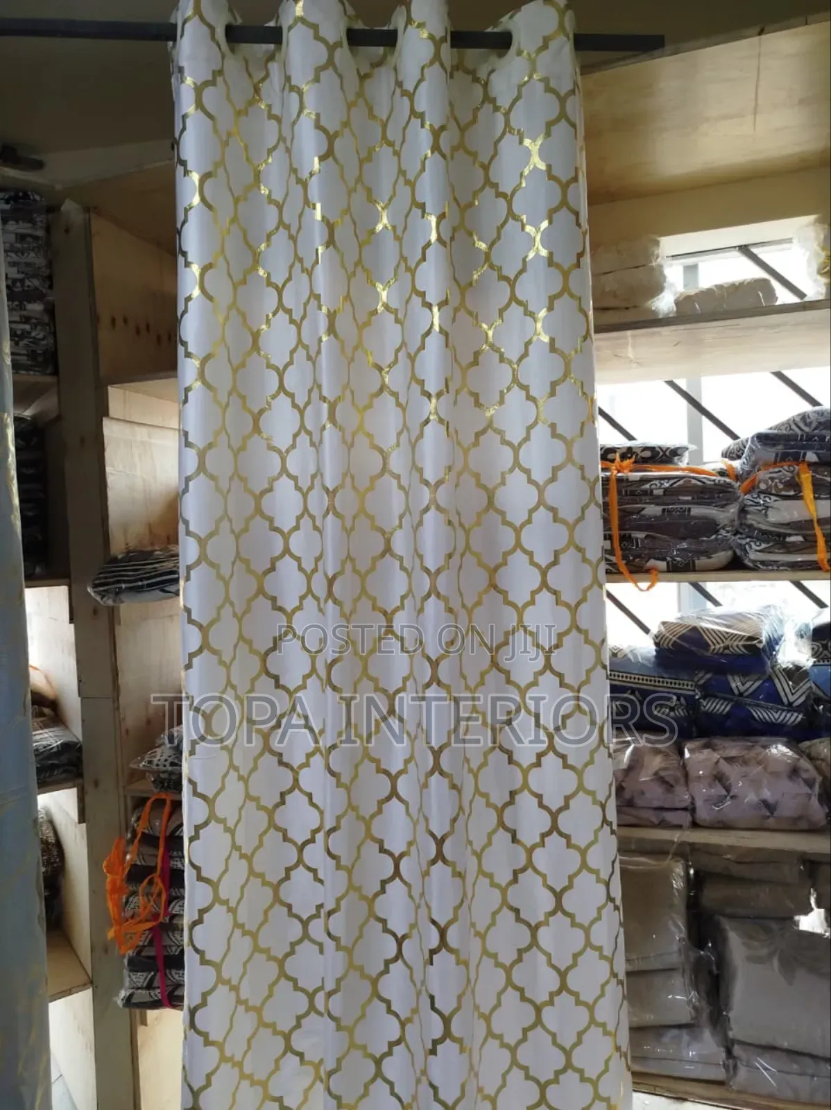 Velvet White and Gold Curtains for Living Room and Bedroom