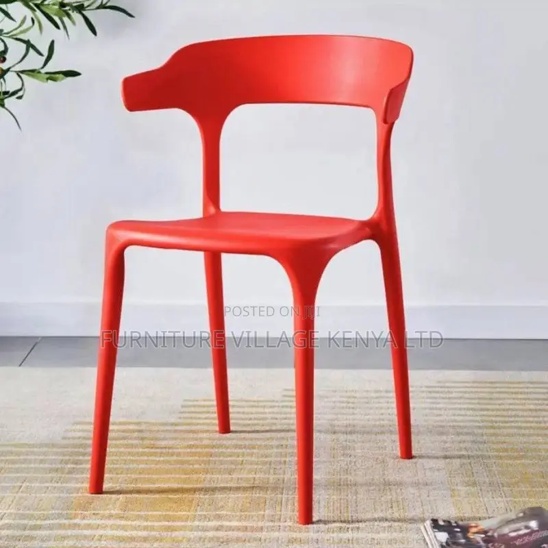 Dining Chair:Modern Armless Dining Table Plastic Seat-Office