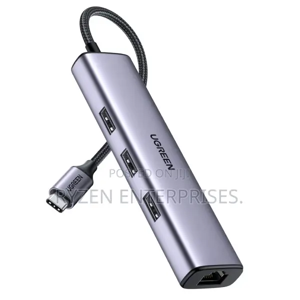 Ugreen Usb-c To Rj45 Gigabit + Usb-a 3.0 (3 Ports) Adapter