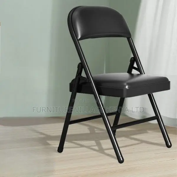 Office Chair:Office Foldable Black Upholstered Seating Chair