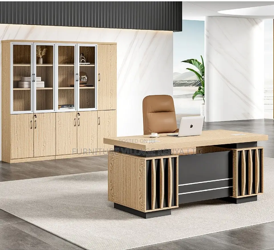 Office Chair: Executive Goldish Design Computer Table-140cm