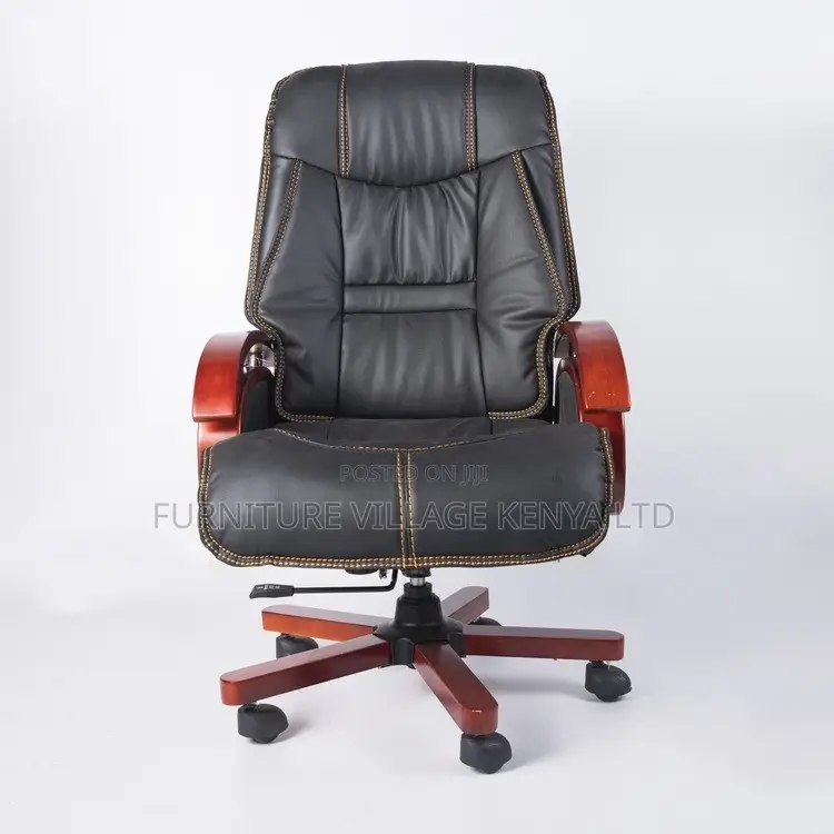 Office Chair:Executive Solid Wood Computer Recliner Chair