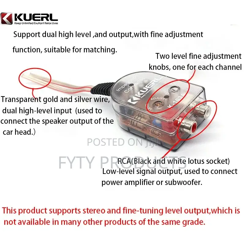 12v Rca Line Converter High to Low Car Audio Impedance