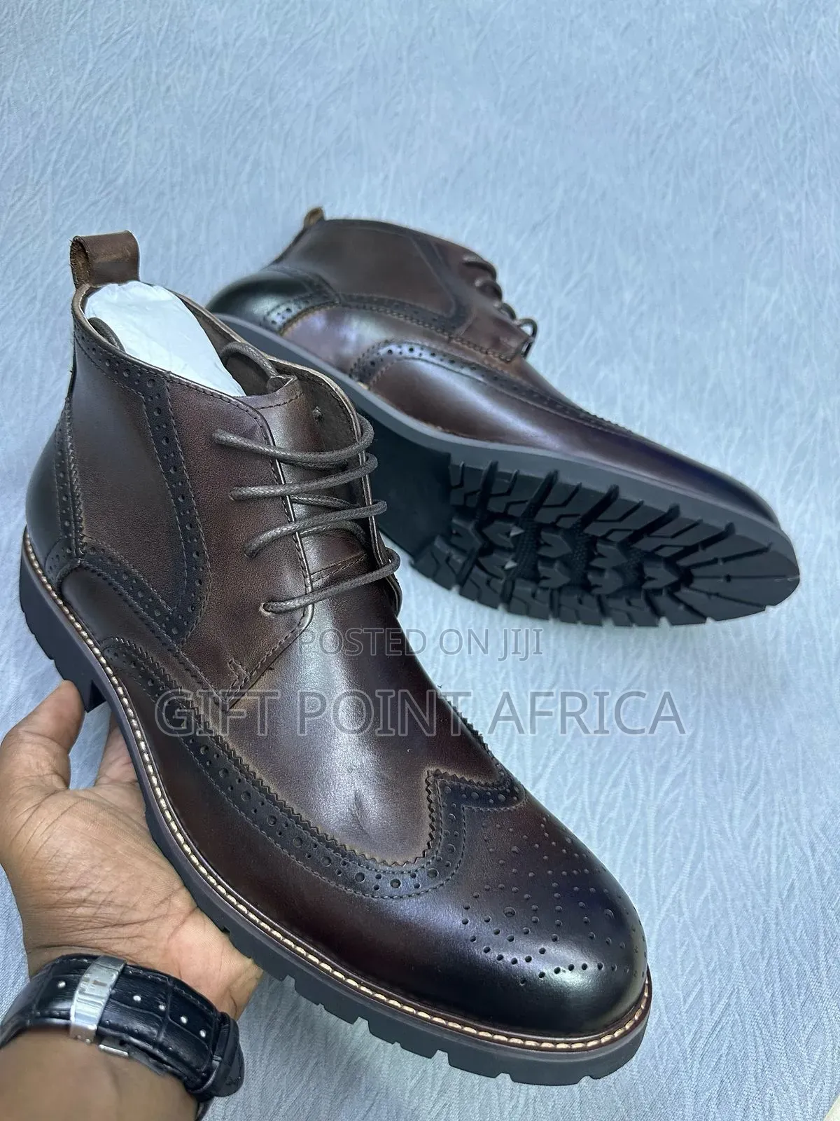 Black Clark Leather Boots For Men