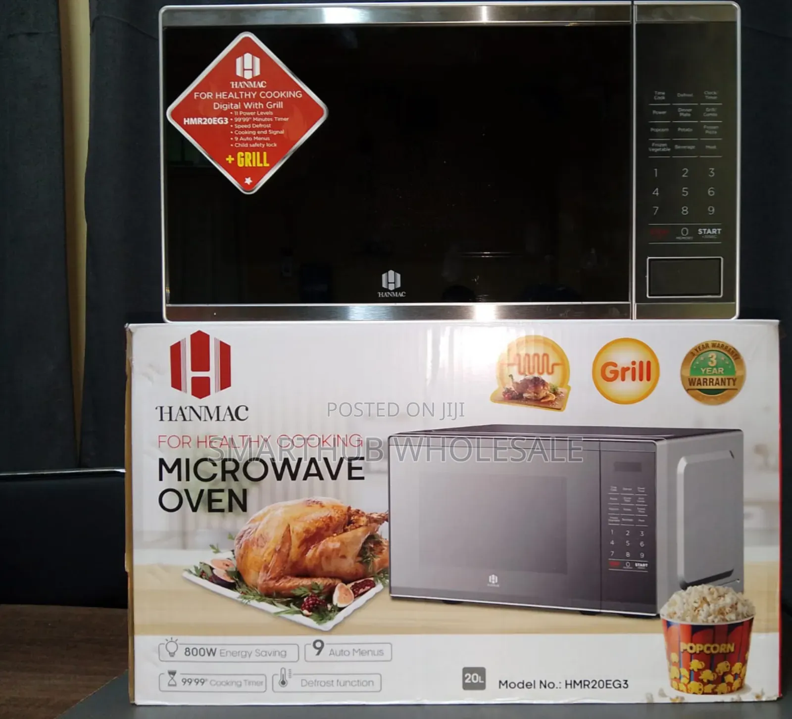 Silver Hanmac 20l Digital Plus Grill Microwave.