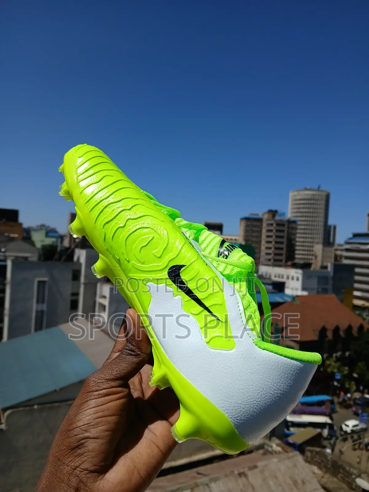New Low Budget Luminous Green Phantom Football Boots.
