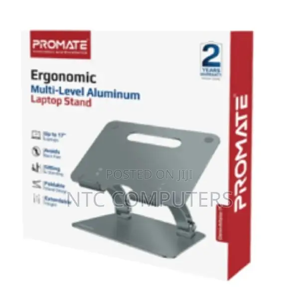 Promate Ergonomic Multi-Level Aluminum Laptop Stand