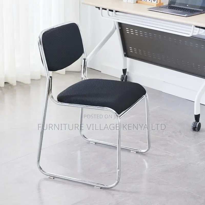Office Chair: Conference Style Chrome Armless Office Chair