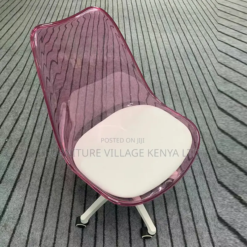 Office Chair: Swivel Transparent Modern Plastic Eames Stool