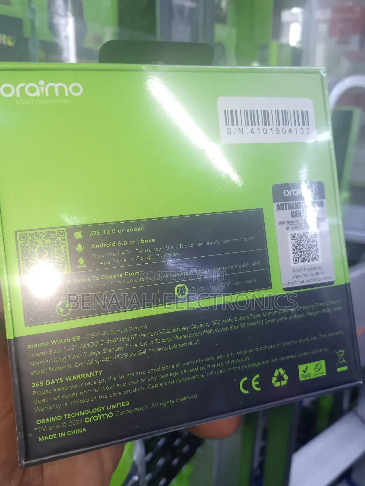Oraimo Smart Watch Er.Round View,New Design