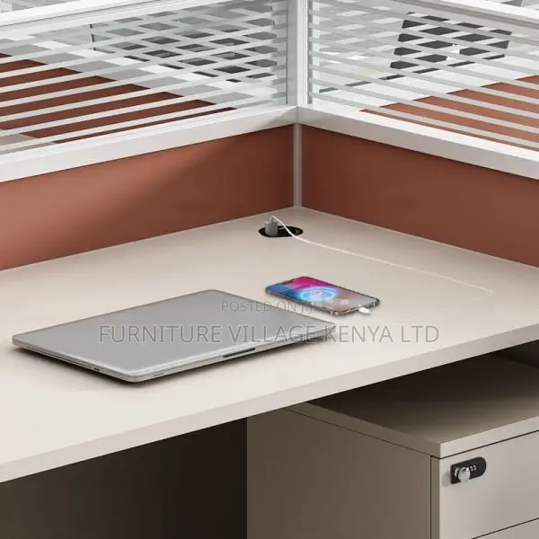 Workstation: Office 4-Way Lumber Workstation Beige Table Top
