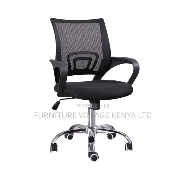 Office Chair: Upholstery Low Mesh Backrest Castor Wheel Seat